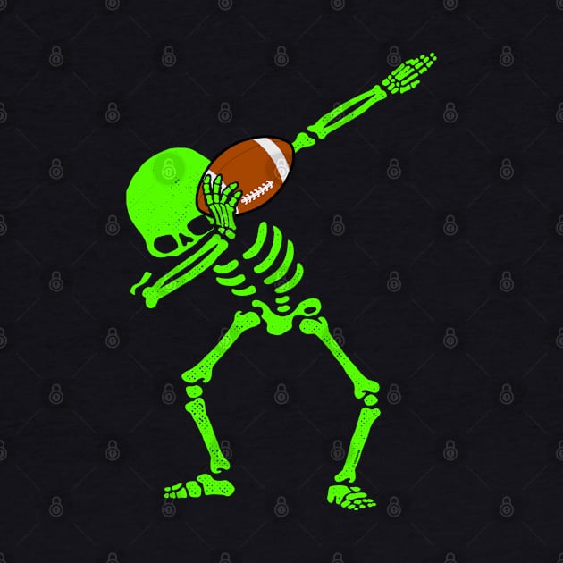 Halloween Dabbing Skeleton FOOTBALL T-Shirt Dab Hip Hop GLOW by vo_maria